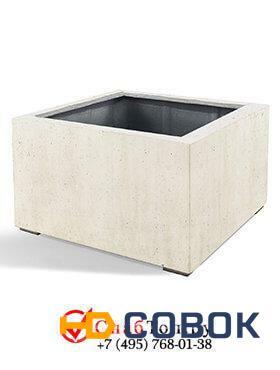 Фото Кашпо из композитной керамики D-lite low cube xl antique white-concrete 6DLIAW613