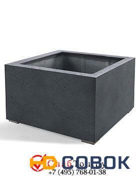 Фото Кашпо из композитной керамики D-lite low cube xl lead concrete 6DLILC580