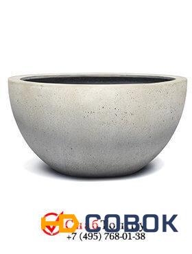 Фото Кашпо из композитной керамики D-lite low egg pot s/2 antique white-concrete 6DLIAW593