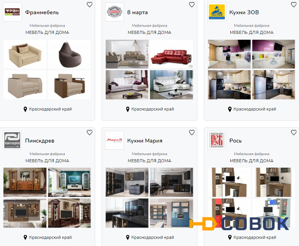 Фото Значительный список производителей и магазинов мебели в Краснодаре на сайте «MEBELISTER»