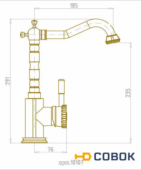 Фото Смеситель для раковины Bronze de Luxe 10107 бронза