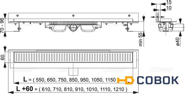 Фото Универсальный водоотвод. желоб APZ104-650 Flexible Low