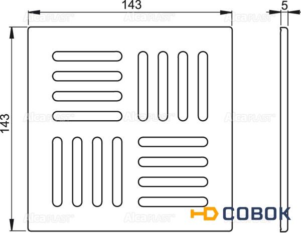 Фото Решетка 143 ? 143 нержавеющая сталь AlcaPlast MPV005