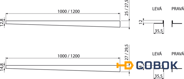 Фото Pейка AlcaPlast для пола с уклоном APZ902M/1000 Правое, 1м, Толщина плитки 10мм,