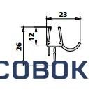 Фото Kermi Горизонтальный прямой уплотнитель 985мм (3260) на стекло 8мм 1шт