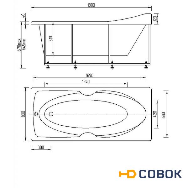 Фото Aquatek EVR180-0000041 Европа пустая с фр.экр. (слив слева, вклеенный каркас)