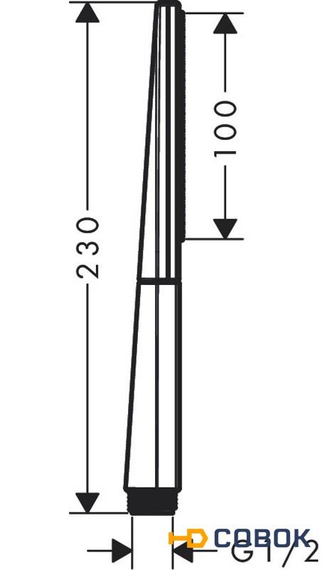 Фото Ручной душ Hansgrohe Rainfinity 100 26866670, 1 тип струи, чёрный матовый