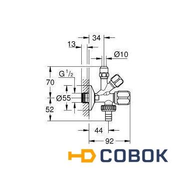 Фото Grohe Grohe 22036000 Вентиль, запорный угловой