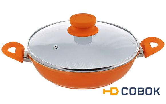 Фото Керамическая сковорода-сотейник Kelli KL-4014-24 Цвет: Оранжевый