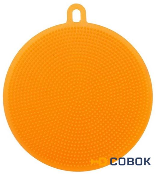 Фото Силиконовая губка для мытья посуды Цвет: Оранжевый