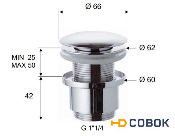 Фото Remer 904CC2114VO Донный клапан 1.1/4" click-clack без перелива