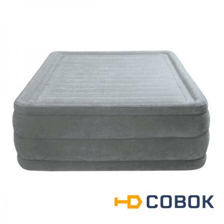 Фото Двуспальная надувная кровать Intex 64418 "Comfort-Plush High Rise Airbed" + насос (152х203х56см)