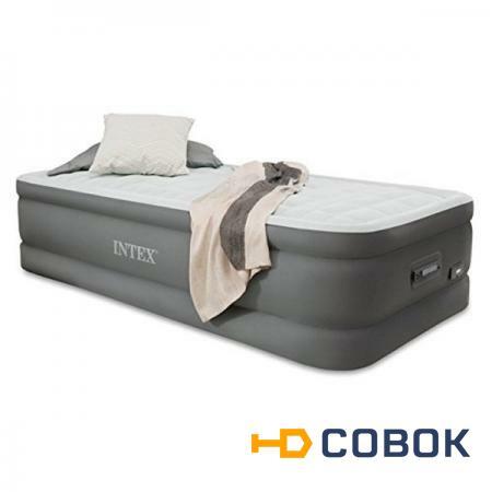 Фото Односпальная надувная кровать Intex 64482 PremAire Bed + насос (99x191x46см)