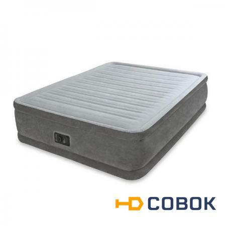Фото Односпальная надувная кровать Intex 67766 "Comfort-Plush Mid Rise Airbed" + насос (99х191х33см)