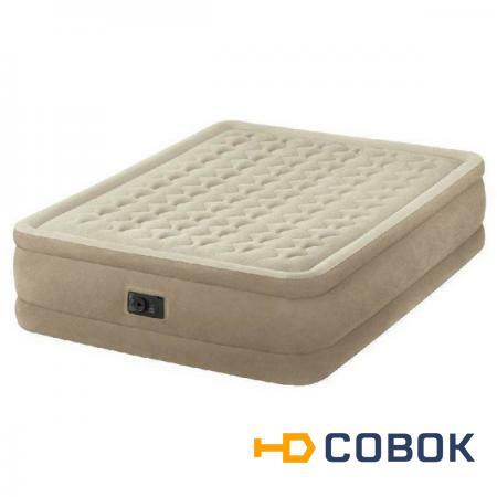 Фото Двуспальная надувная кровать Intex 64458 "Ultra Plush Bed" + насос (203х152х46см)