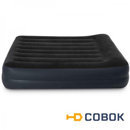 Фото Двуспальная надувная кровать Intex 64124 Pillow Rest Raised Bed + насос (203х152х42см)