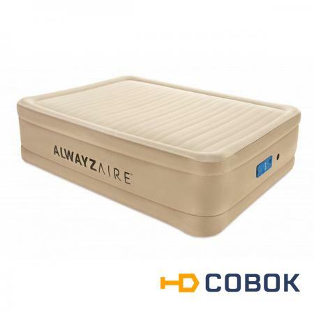 Фото Двуспальная надувная кровать Bestway 69037 Alwayzaire Fortech + насос (203х152х51см)