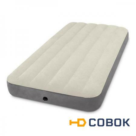 Фото Матрас надувной флокированный Intex 64101 Twin Deluxe Single-High Airbed (191х99х25 см)