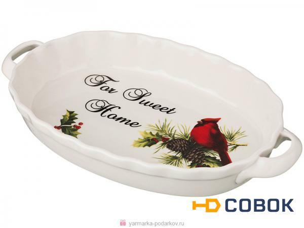 Фото Блюдо для запекания коллекция for sweet home птичка кардинал 28,5х17х4 см