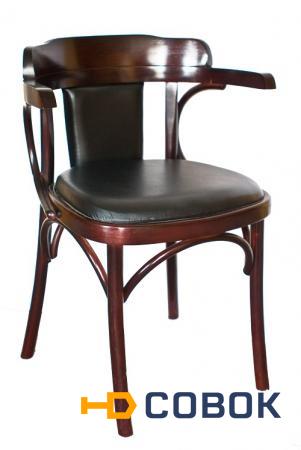 Фото Деревянное Венское кресло Роза с мягкой спинкой .