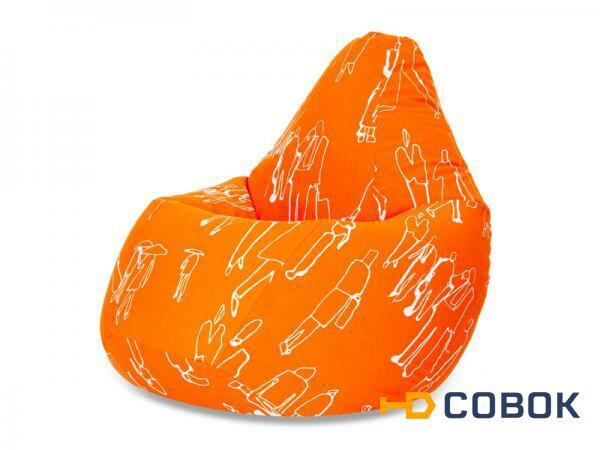 Фото Кресло груша L Orange People оранжевое Мягкое кресло (внешний чехол+внутренний чехол с гранулами)