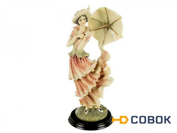 Фото Статуэтка "дама с зонтиком" 10*12 см высота=28 см.(кор-12шт) Lefard (50-189)