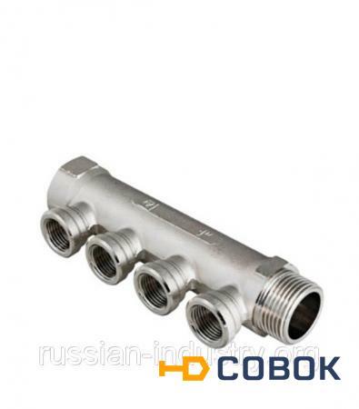 Фото Коллектор 3/4" внутр(г)х4 отвода 1/2" внутр(г)х3/4" нар(ш) Valtec