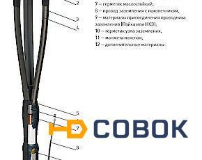 Фото Муфта 3 КВТп-10 (25-50) c наконечниками (непаяный комплект заземления) ЗЭТА