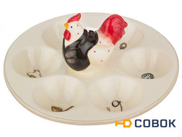 Фото Тарелка для 5-ти яиц "стильный петух" 17*17*9 см Hebei Grinding (140-120)