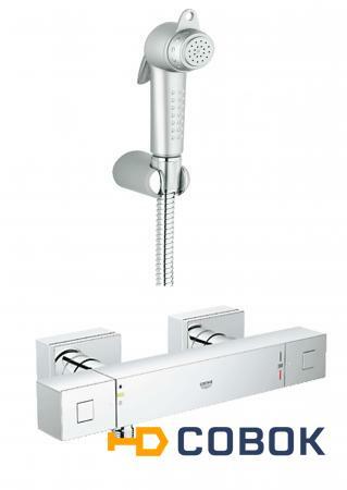 Фото Гигиенический душ с термостатом Grohe Grohtherm Cube 34428 настенный