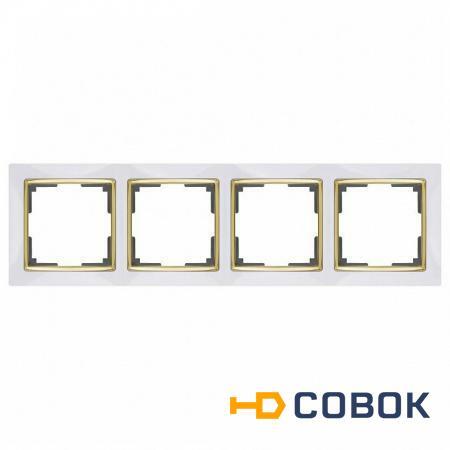 Фото Рамка на 4 поста (белый,золото) WL03-Frame-04-white-GD; a035255