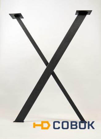 Фото Подстолье для стола X образное в стиле Лофт 1 шт. - черное / Высота 85 см