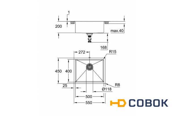 Фото Grohe 31574SD1 K700U Мойка из нержавеющей стали, 1 чаша