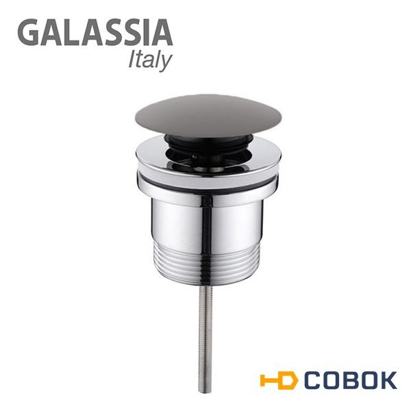 Фото Galassia 9916GM Донный клапан клик-клак с керамической крышкой, серый матовый