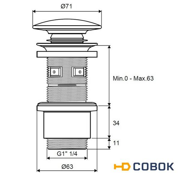 Фото Excellent ARIN.1485.02WH Пробка "click-clack" к сифону (белоснежный)