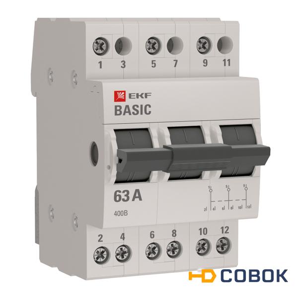 Фото Переключатель трехпозиционный 3п 63А Basic EKF tps-3-63