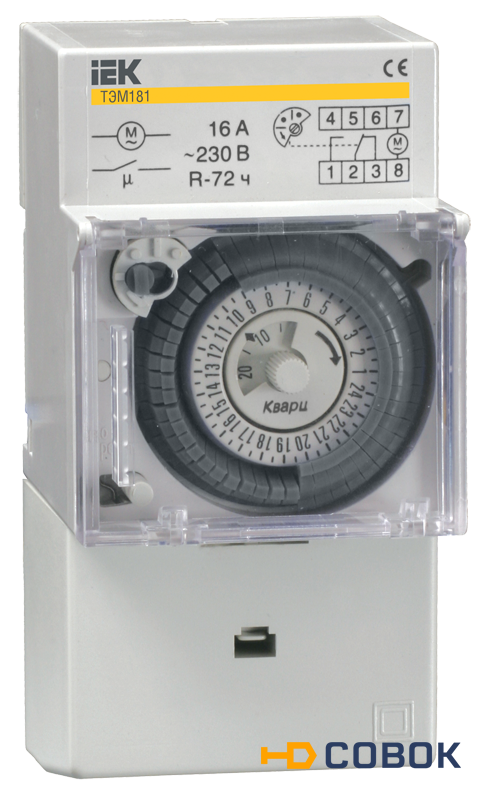 Фото Таймер аналоговый ТЭМ-181 16А 230В на DIN-рейку ИЭК