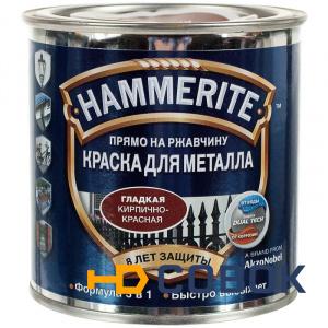 Фото Краска для металлических поверхностей алкидная Hammerite гладкая кирпично-красная 0,75 л.