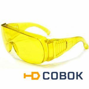 Фото Очки защитные открытого типа, желтые, ударопрочный поликарбонат СИБРТЕХ