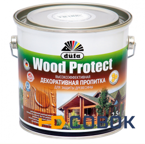 Фото Пропитка для древесины Dufa Wood Protect белая 2,5л