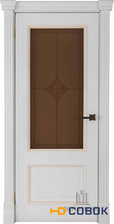 Фото Дверь межкомнатная Гранд 1 Ромб Бронза (широкий фигурный багет)