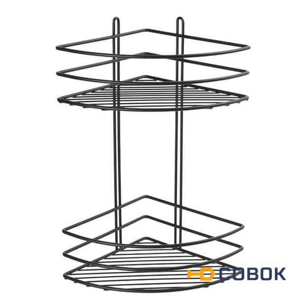 Фото Полка угловая 2-х этажная черная Fixen FX-710B-2