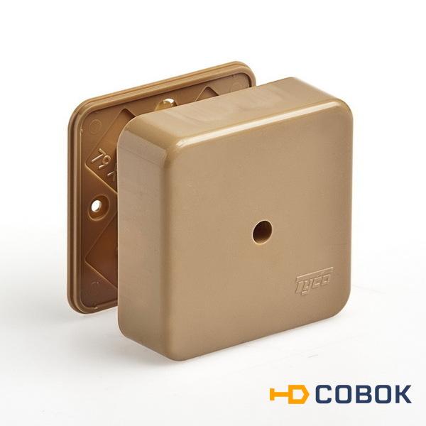 Фото Коробка ТУСО 65005К распаячная открытой установки для кабель-каналов, универсальная. 80х80х25 мм. Цвет - коричневый
