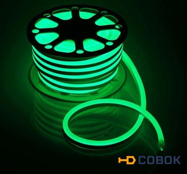 Фото Гибкий неон, 15х25 мм, LED/м-120, SMD2835, 220V, 25 м, зелёный