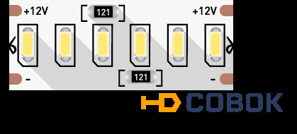 Фото Светодиодная лента 3014, 240 LED/м, 24 Вт/м, 12В , IP20, нейтральный белый