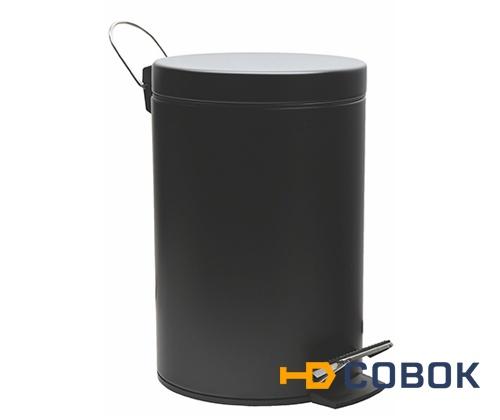 Фото Ведро для мусора WasserKRAFT 635 Black, с педалью, 5 л, цвет - черный