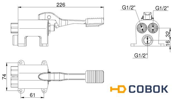 Фото IDRAL 02070 Педальный прогрессивный смеситель