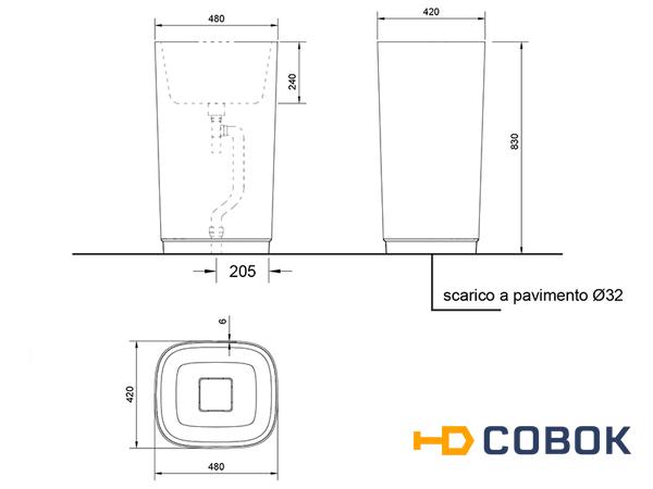 Фото Relax Design BONZO-FREE-S LX01 opac BONZO FREE S Раковина напольная