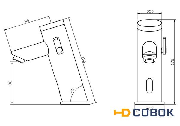 Фото Автоматический сенсорный смеситель Ksitex M-8907 электронный