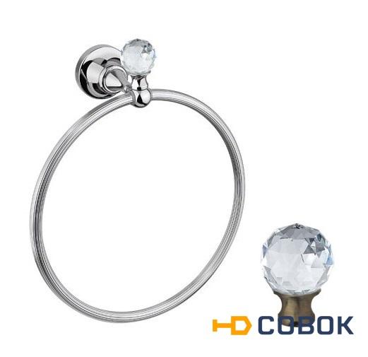 Фото Полотенцедержатель кольцо Cezares Olimp RN-02-Sw цвет бронза, ручки Swarovski